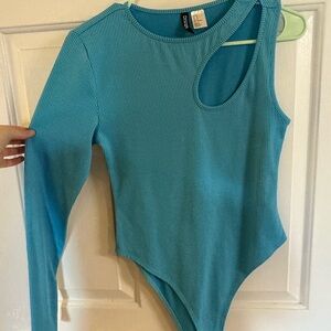 Divided Teal Ribbed Kids Bodysuit